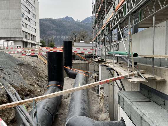 PE Lüftungsleitung - komplette Leitungsführung